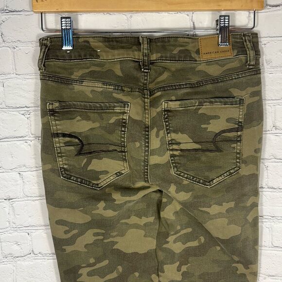 American Eagle AE Jeans Womens 4 Camo Hi Rise Jegging Super Stretch Legging - Picture 6 of 11